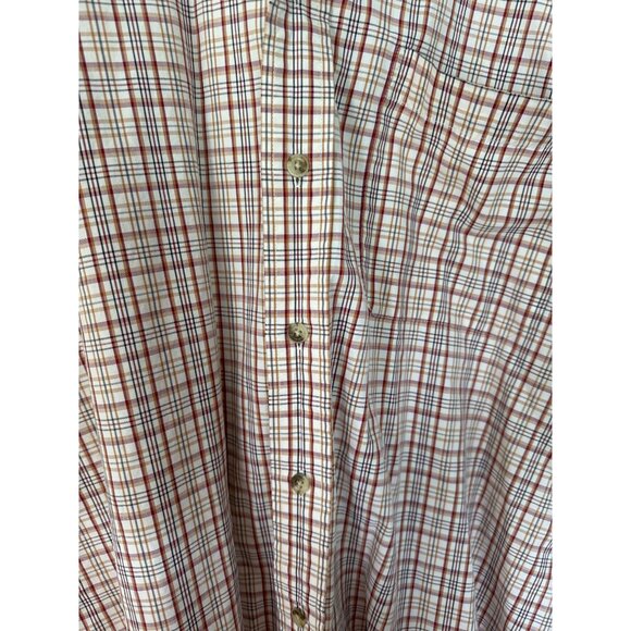 Pendleton Button-Up Shirt Broadway Cloth L 100% Cotton Plaid Beige and Red - Picture 5 of 5